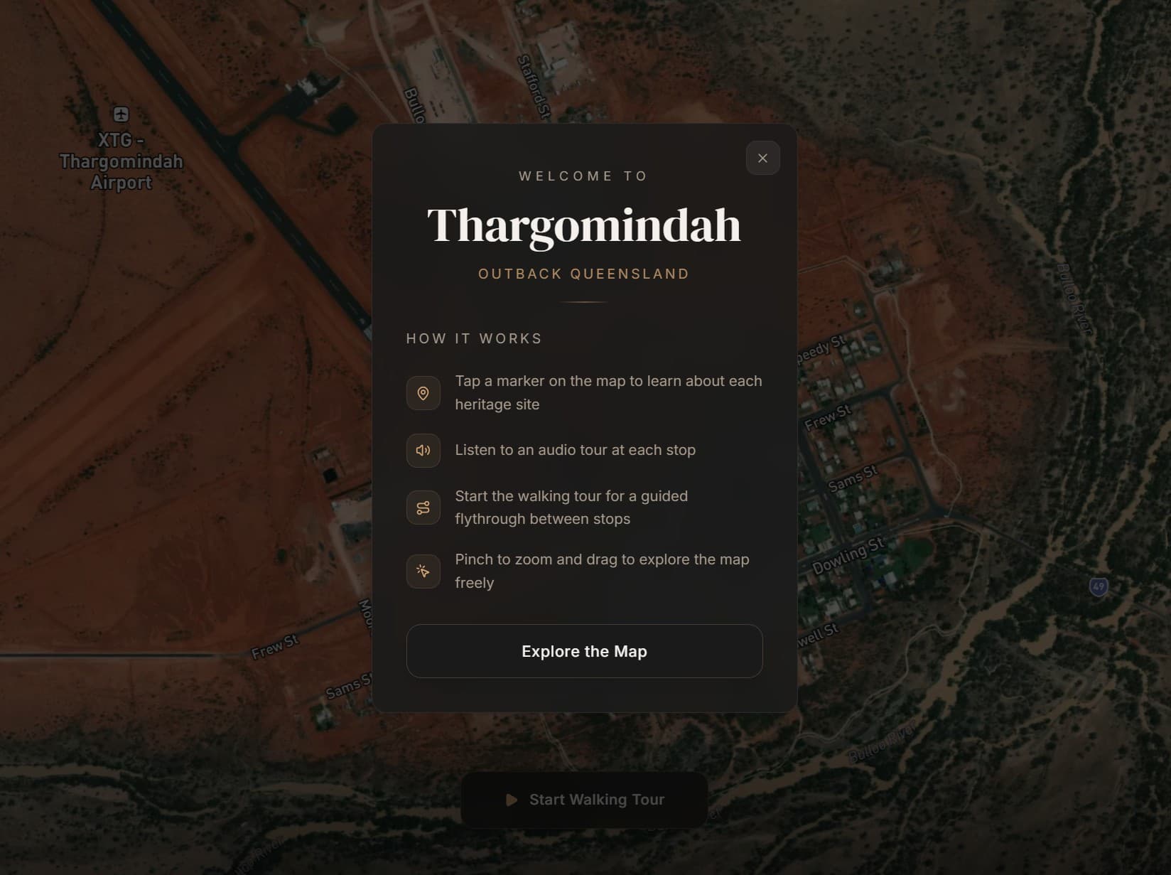 iAudioTours welcome screen